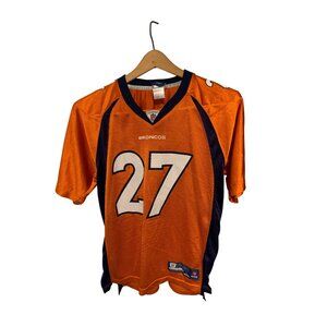 NFL Onfield Boys Size Large 14 16 Reebok Denver Broncos Jersey Tshirt #27 Short
